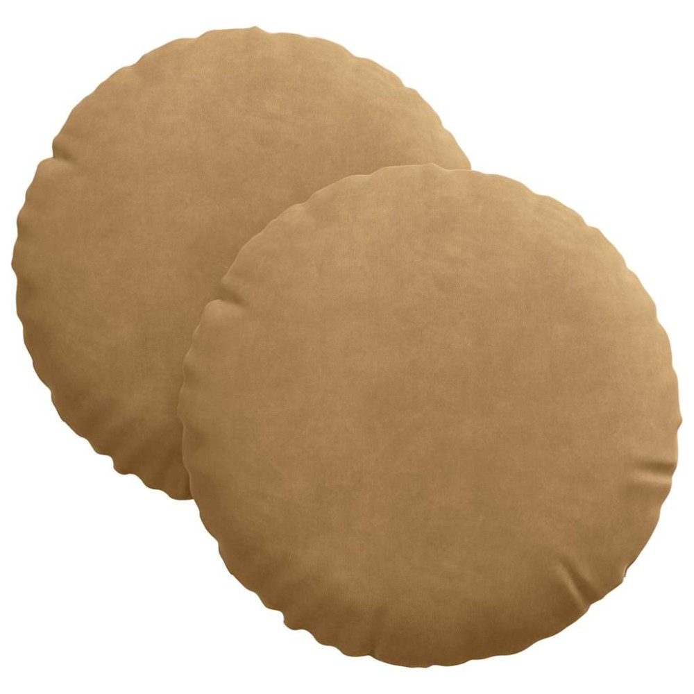 Produktbild för Sittkuddar 2 pcs Brun Ø30 x 13 cm Sammet