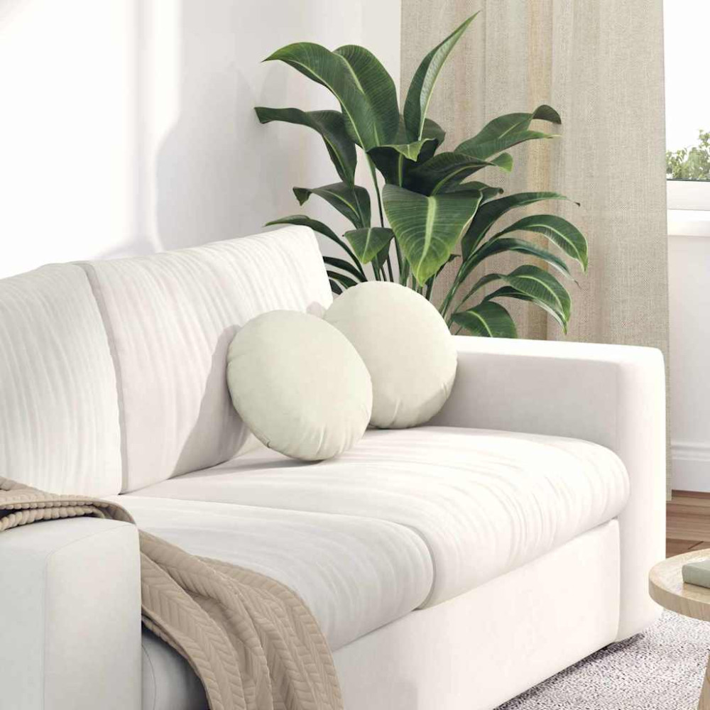 Produktbild för Sittkuddar 2 pcs Kräm Ø30 x 13 cm Sammet