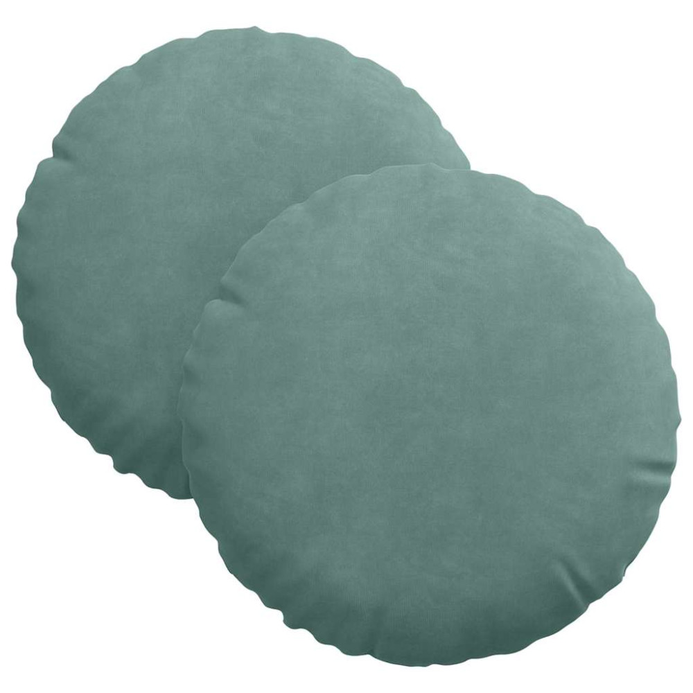 Produktbild för Sittkuddar 2 pcs Havgrön Ø30 x 13 cm Sammet