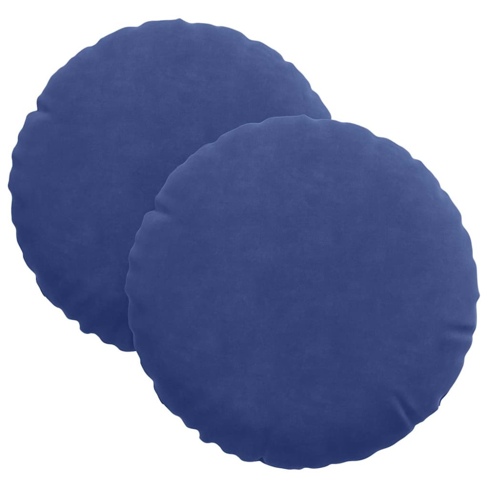 Produktbild för Sittkuddar 2 pcs Polisblå Ø30 x 13 cm Sammet