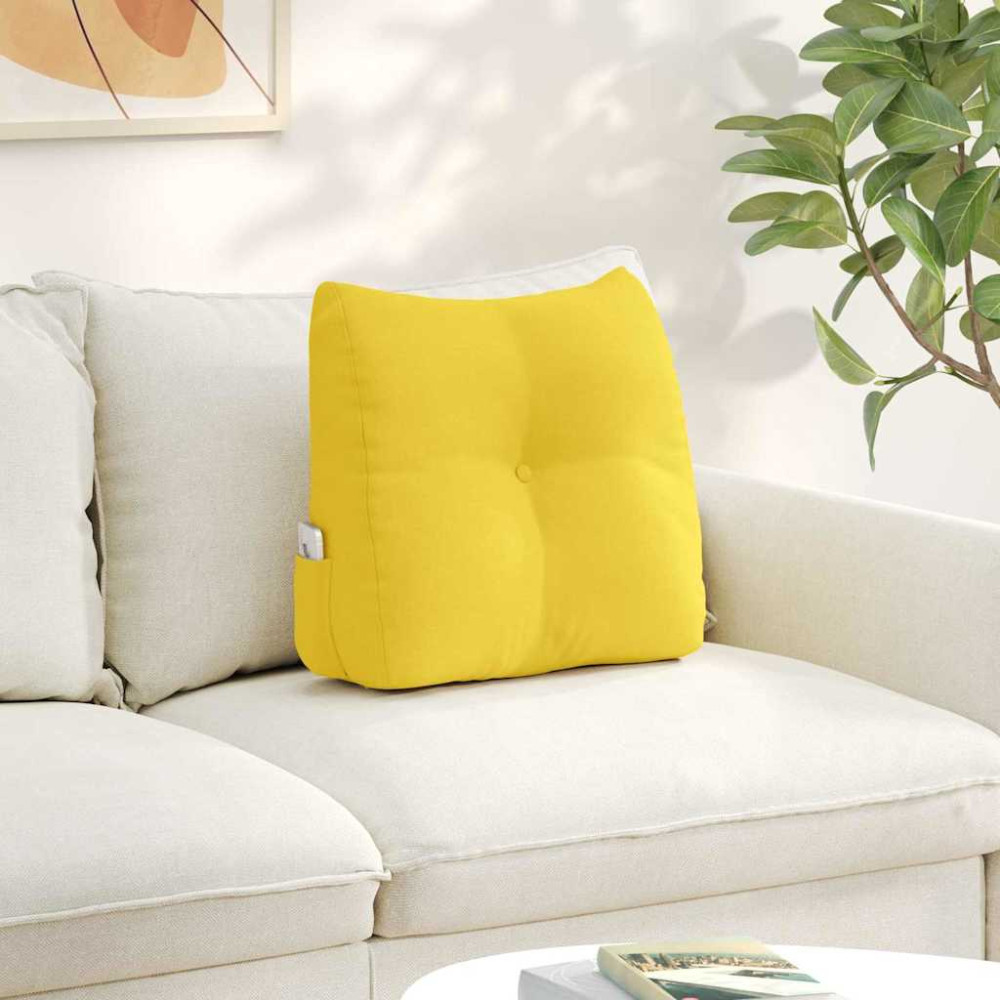 Produktbild för Ryggkudde Ljusgul 45 x 24 x 50 cm tyg