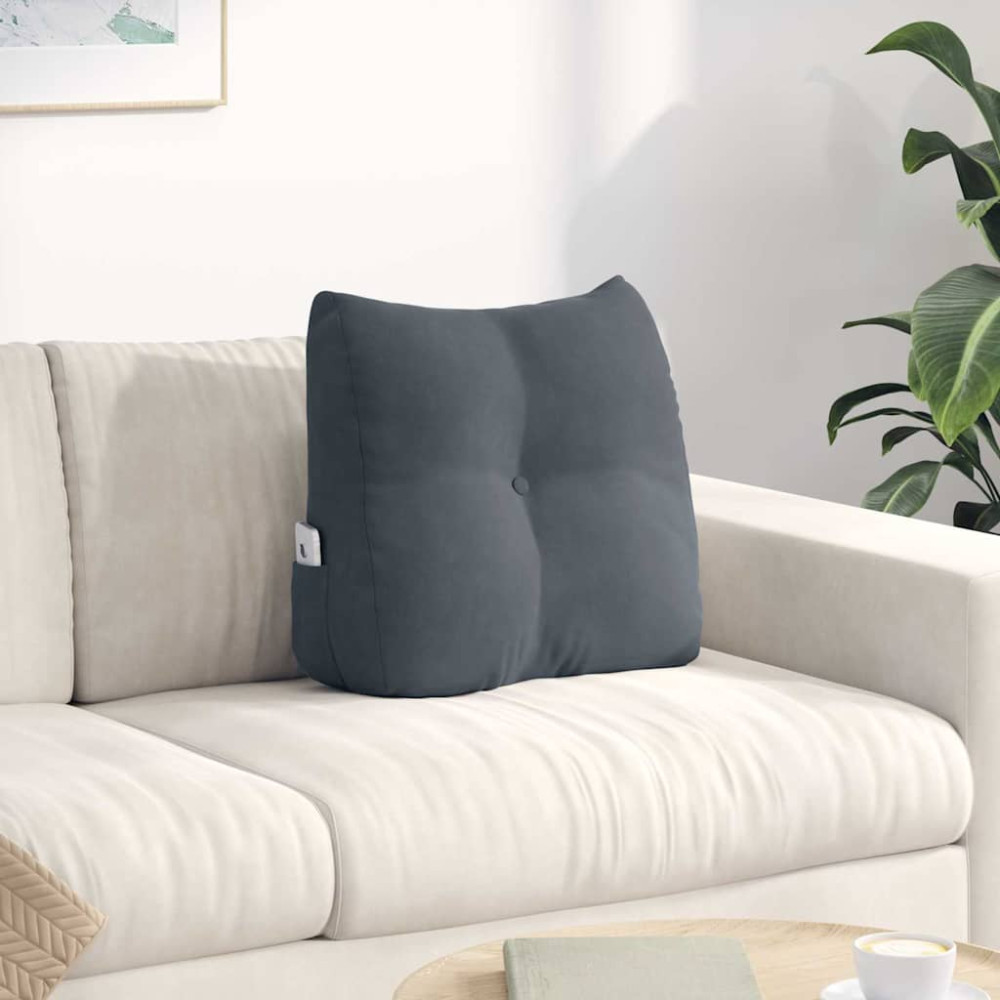 Produktbild för Ryggkudde Mörkgrå 45 x 24 x 50 cm Sammet