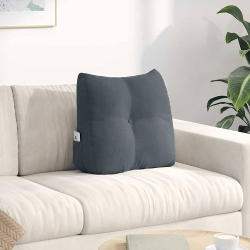 vidaXL Ryggkudde Mörkgrå 45 x 24 x 50 cm Sammet