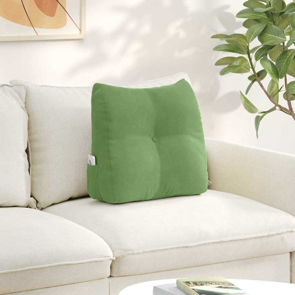 Produktbild för Ryggkudde Ljusgrön 45 x 24 x 50 cm Sammet