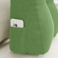 Produktbild för Ryggkudde Ljusgrön 45 x 24 x 50 cm Sammet