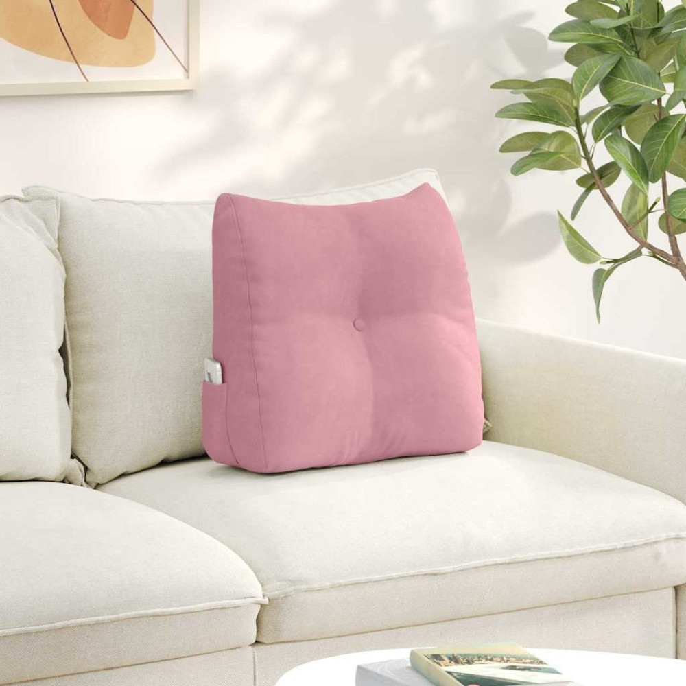 Produktbild för Ryggkudde Rosa 45 x 24 x 50 cm Sammet