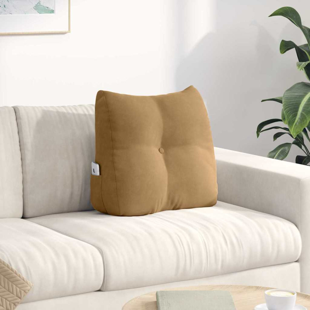Produktbild för Ryggkudde Brun 45 x 24 x 50 cm Sammet