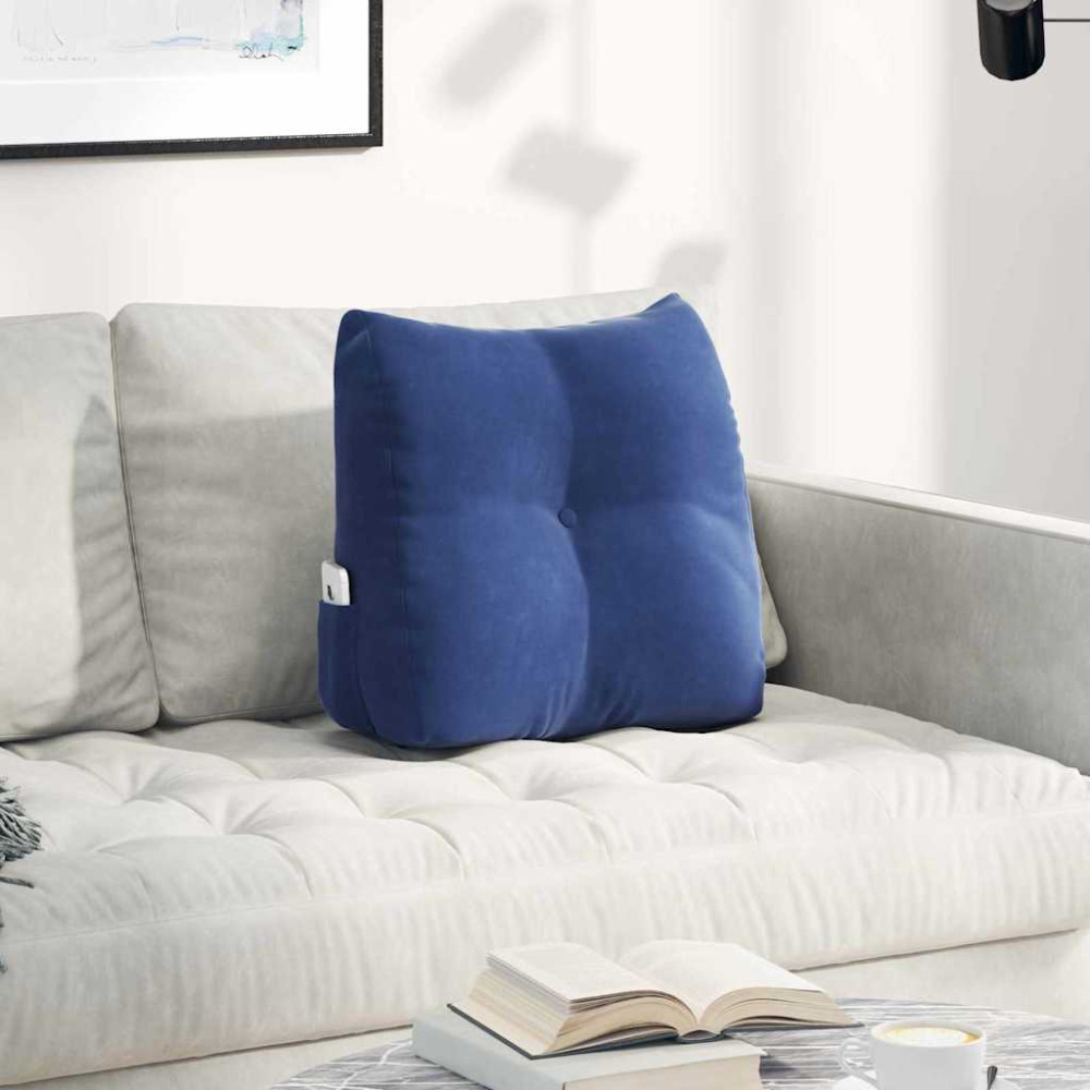 Produktbild för Ryggkudde Polisblå 45 x 24 x 50 cm Sammet