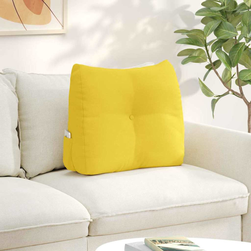 Produktbild för Ryggkudde Ljusgul 60 x 24 x 50 cm tyg