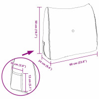 Produktbild för Ryggkudde Vit 60 x 24 x 50 cm tyg