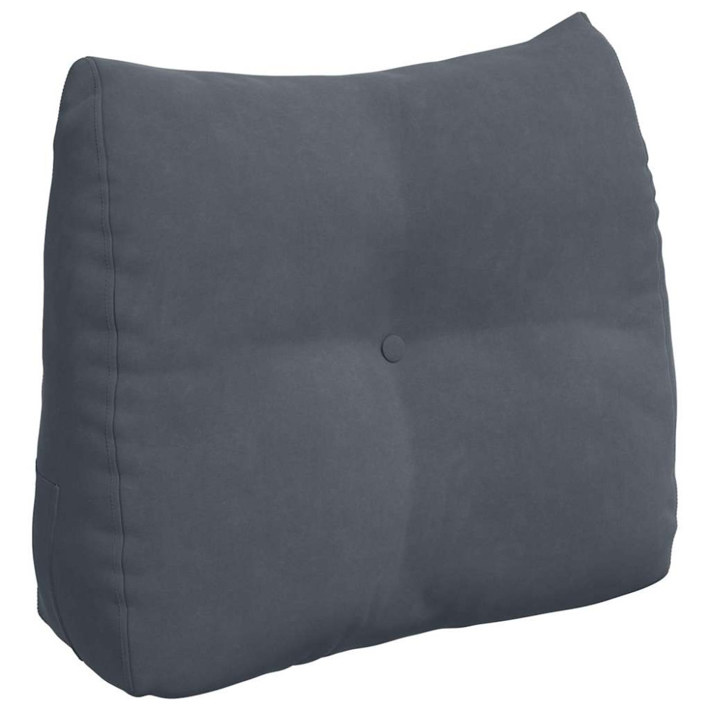 Produktbild för Ryggkudde Mörkgrå 60 x 24 x 50 cm Sammet