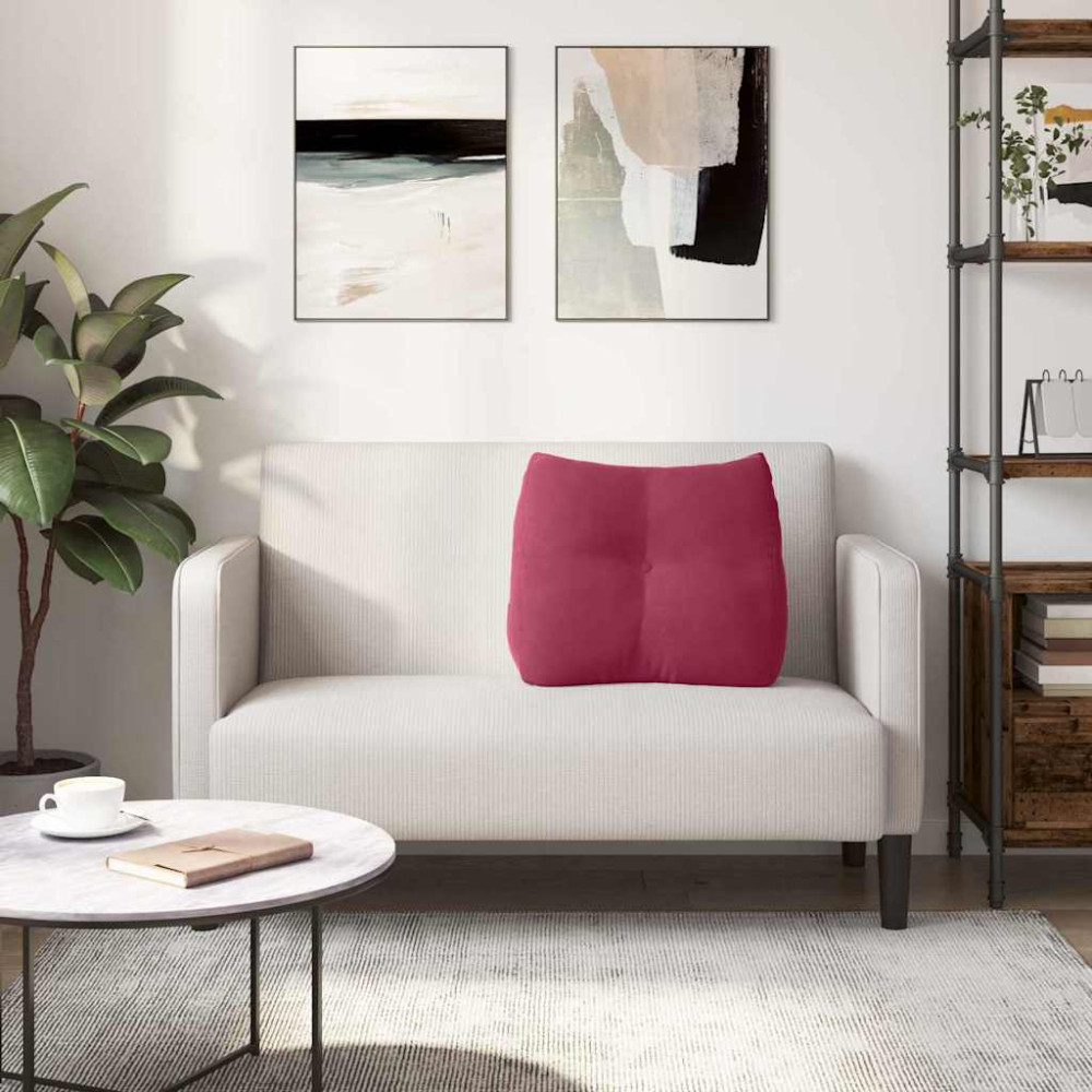 Produktbild för Ryggkudde Vinröd 60 x 24 x 50 cm Sammet