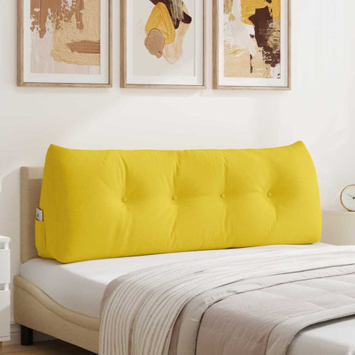 vidaXL Ryggkudde Ljusgul 140 x 24 x 50 cm tyg
