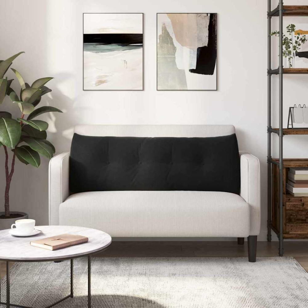 Produktbild för Ryggkudde Svart 140 x 24 x 50 cm Sammet