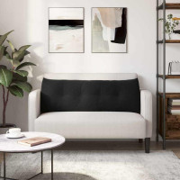 Produktbild för Ryggkudde Svart 140 x 24 x 50 cm Sammet