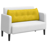 Produktbild för Ryggkudde Gul 140 x 24 x 50 cm Sammet