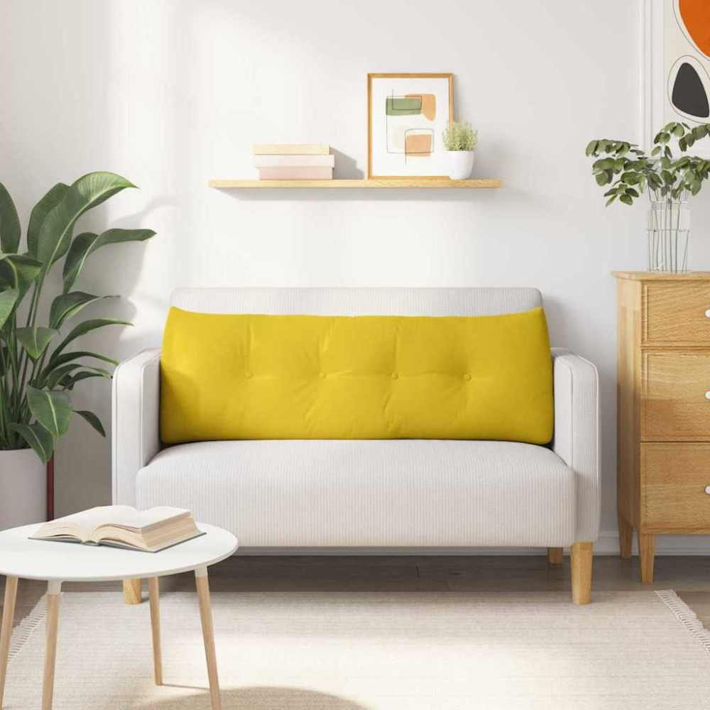 Produktbild för Ryggkudde Gul 140 x 24 x 50 cm Sammet