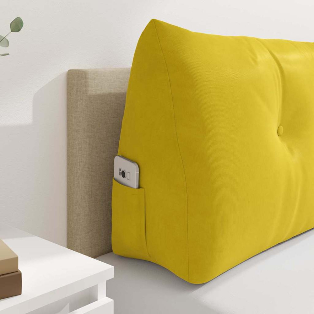 Produktbild för Ryggkudde Gul 140 x 24 x 50 cm Sammet
