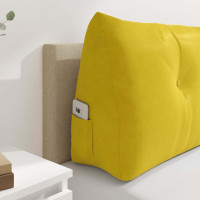Produktbild för Ryggkudde Gul 140 x 24 x 50 cm Sammet