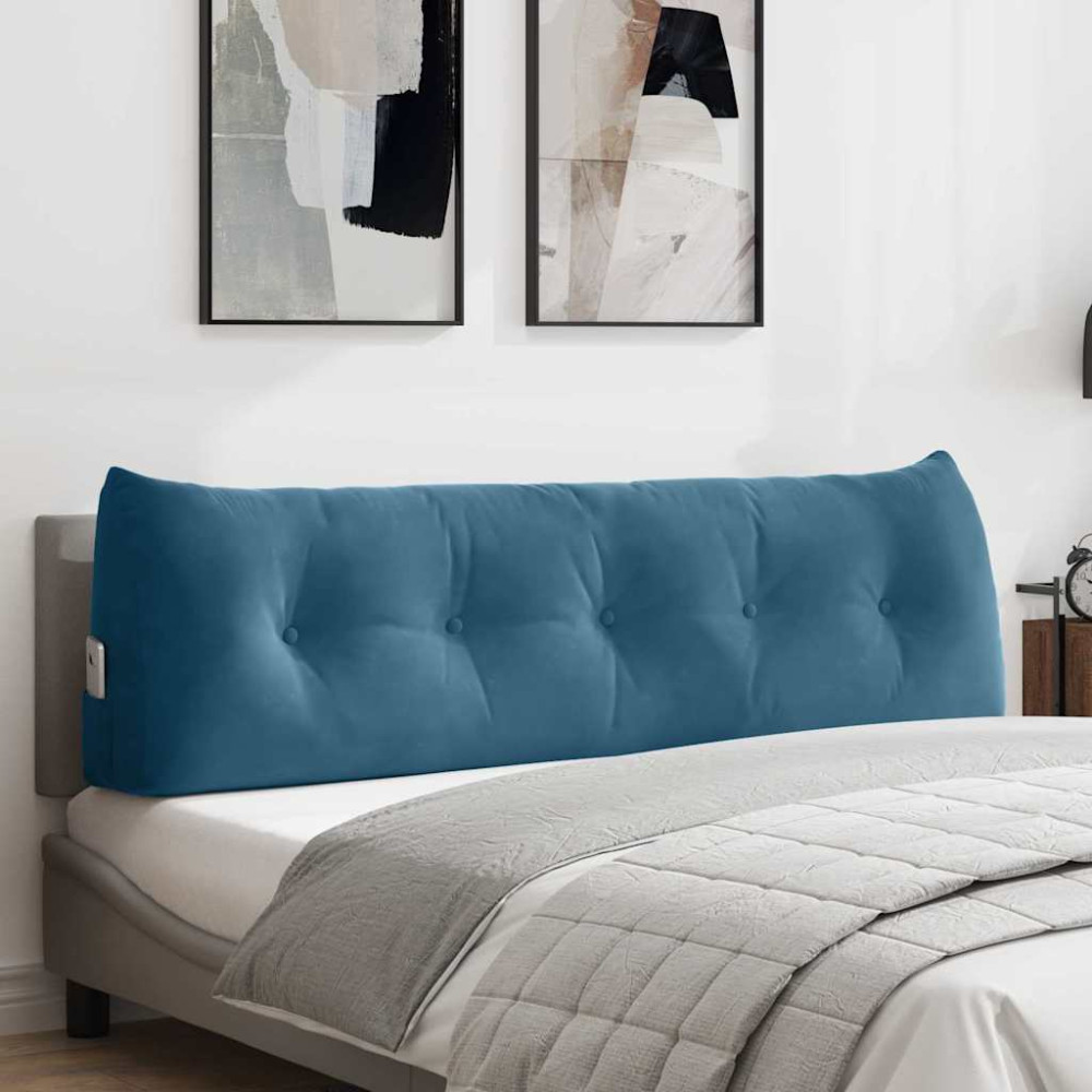 Produktbild för Ryggkudde Blå 160 x 24 x 50 cm Sammet