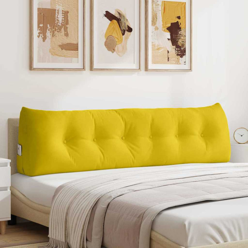Produktbild för Ryggkudde Gul 180 x 24 x 50 cm Sammet