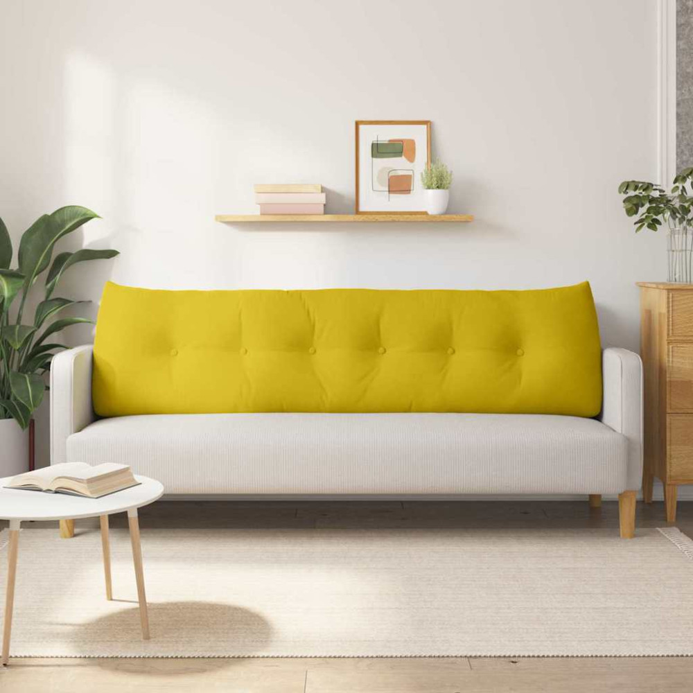Produktbild för Ryggkudde Gul 180 x 24 x 50 cm Sammet