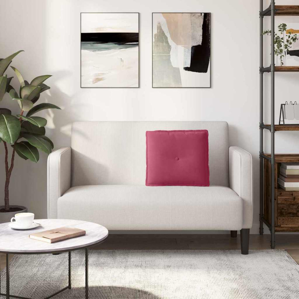 Produktbild för Ryggkudde Vinröd 50 x 45 cm Kordread tyg