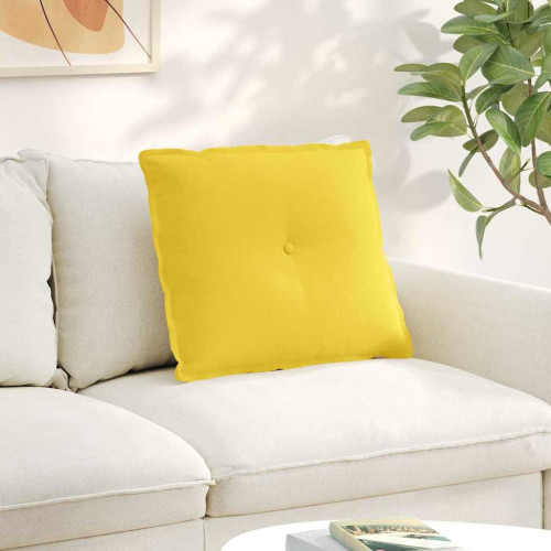 vidaXL Ryggkudde Ljusgul 60 x 19 x 50 cm tyg