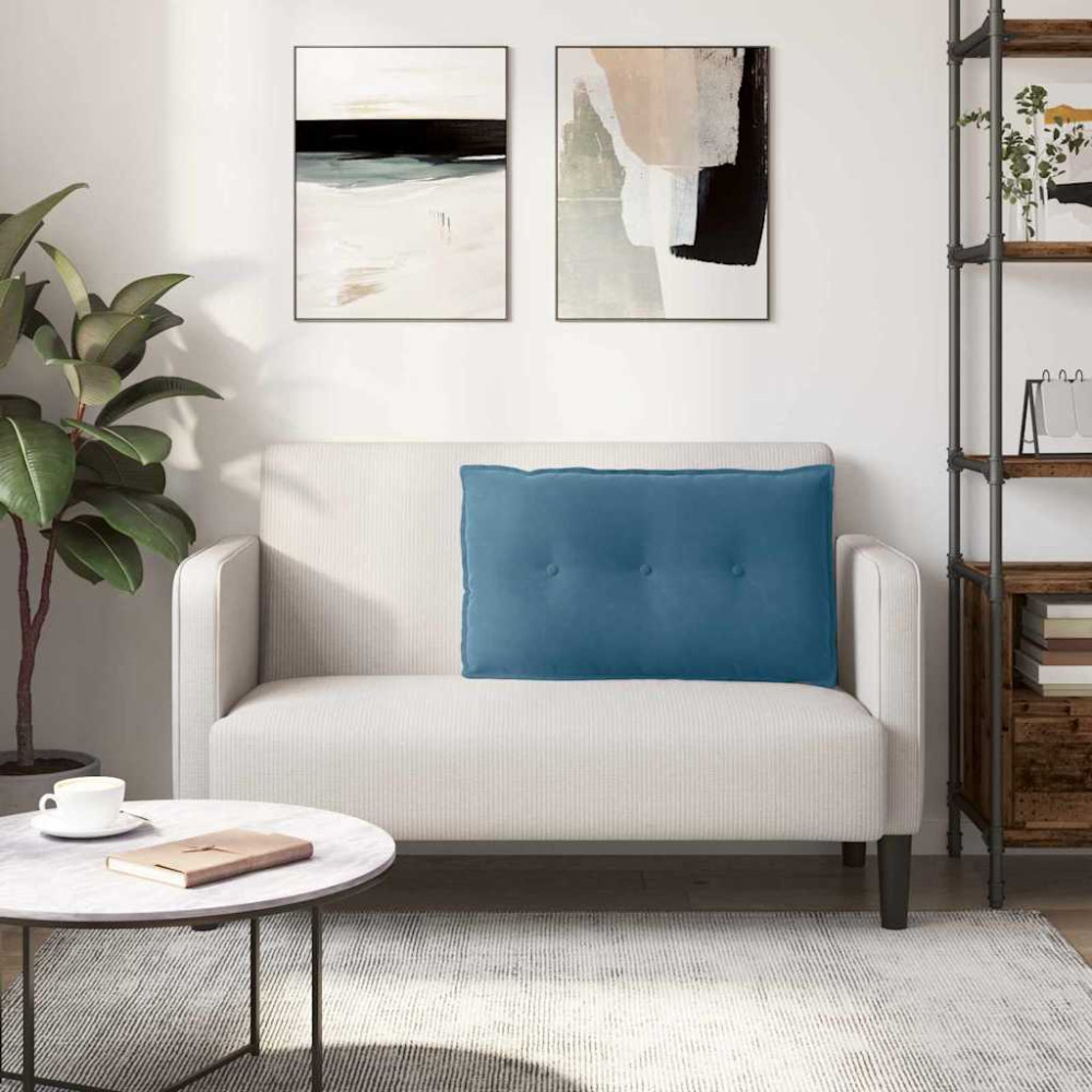 Produktbild för Ryggkudde Blå 80 x 50 cm Kordread tyg