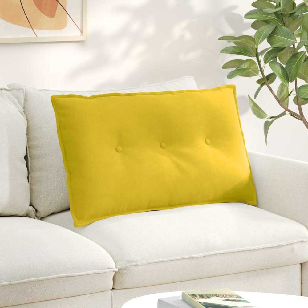 Produktbild för Ryggkudde Gul 80 x 50 cm Kordread tyg