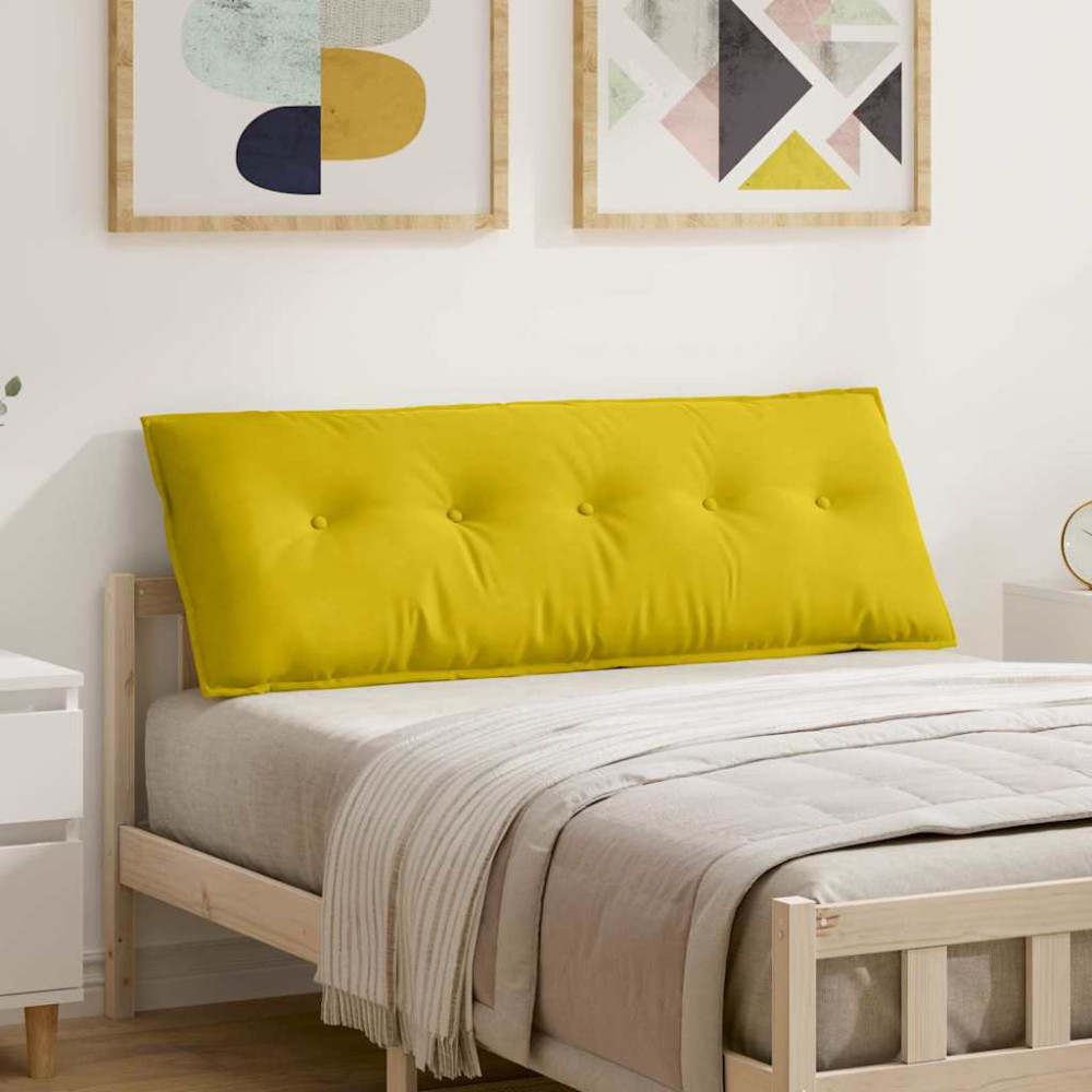 Produktbild för Ryggkudde Gul 140 x 50 cm Kordread tyg