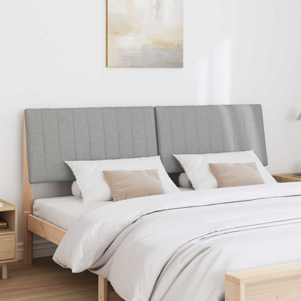 Produktbild för Klädd sänggavel Ljusgrå 180 cm Massiv furu