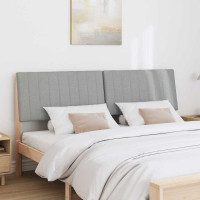 Produktbild för Klädd sänggavel Ljusgrå 180 cm Massiv furu