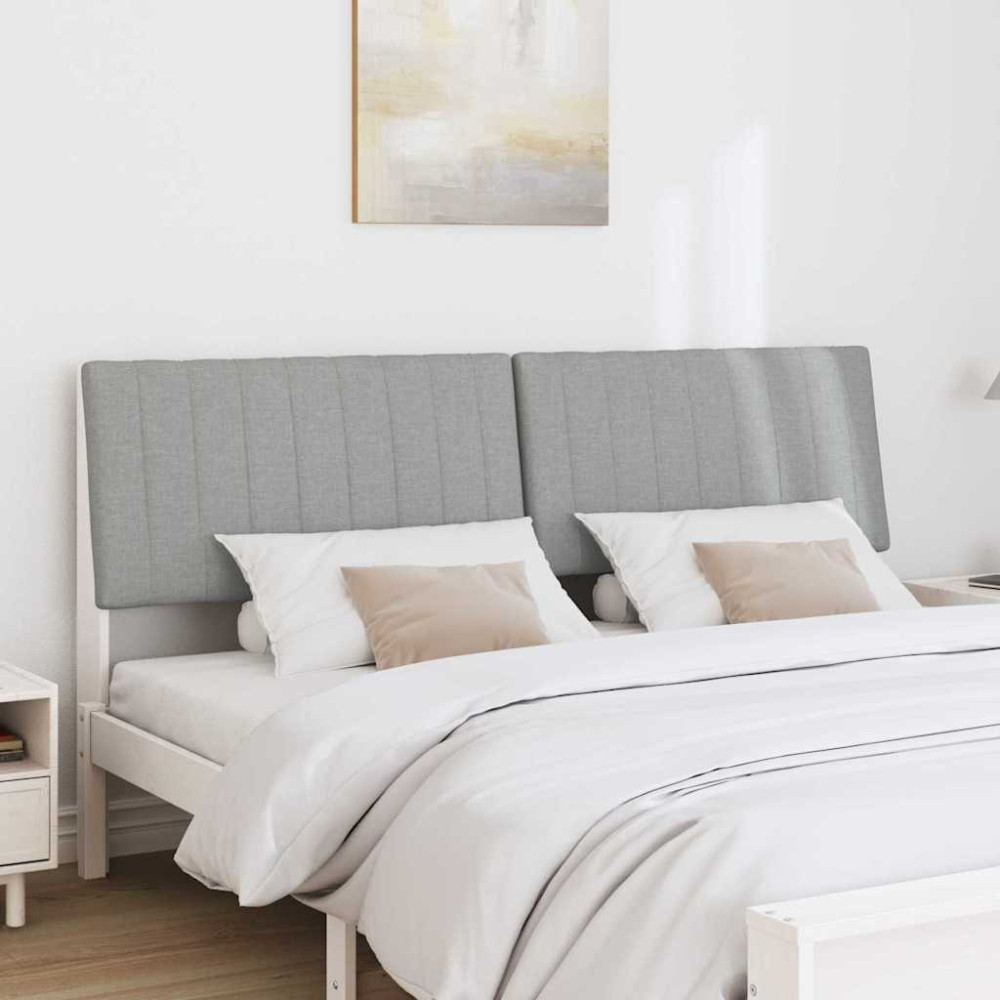 Produktbild för Klädd sänggavel Ljusgrå 180 cm Massiv furu
