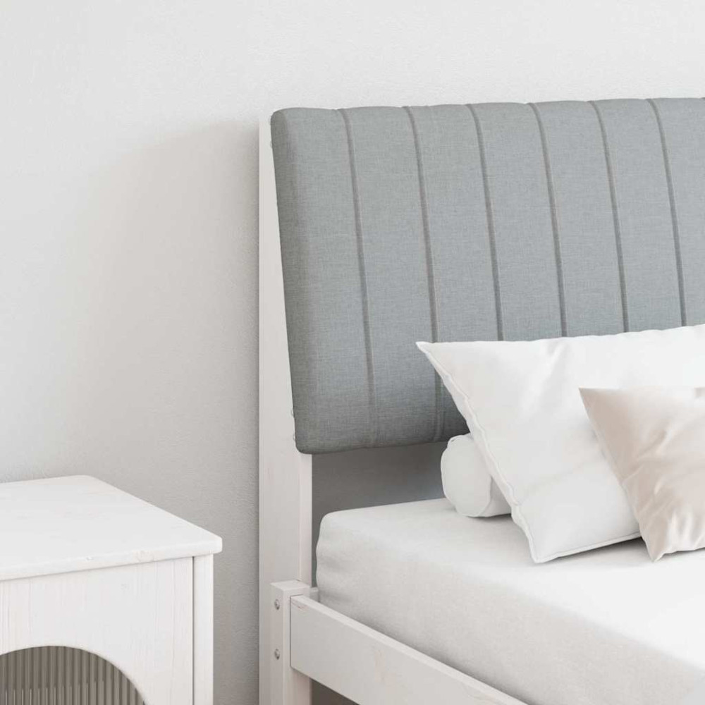 Produktbild för Klädd sänggavel Ljusgrå 160 cm Massiv furu