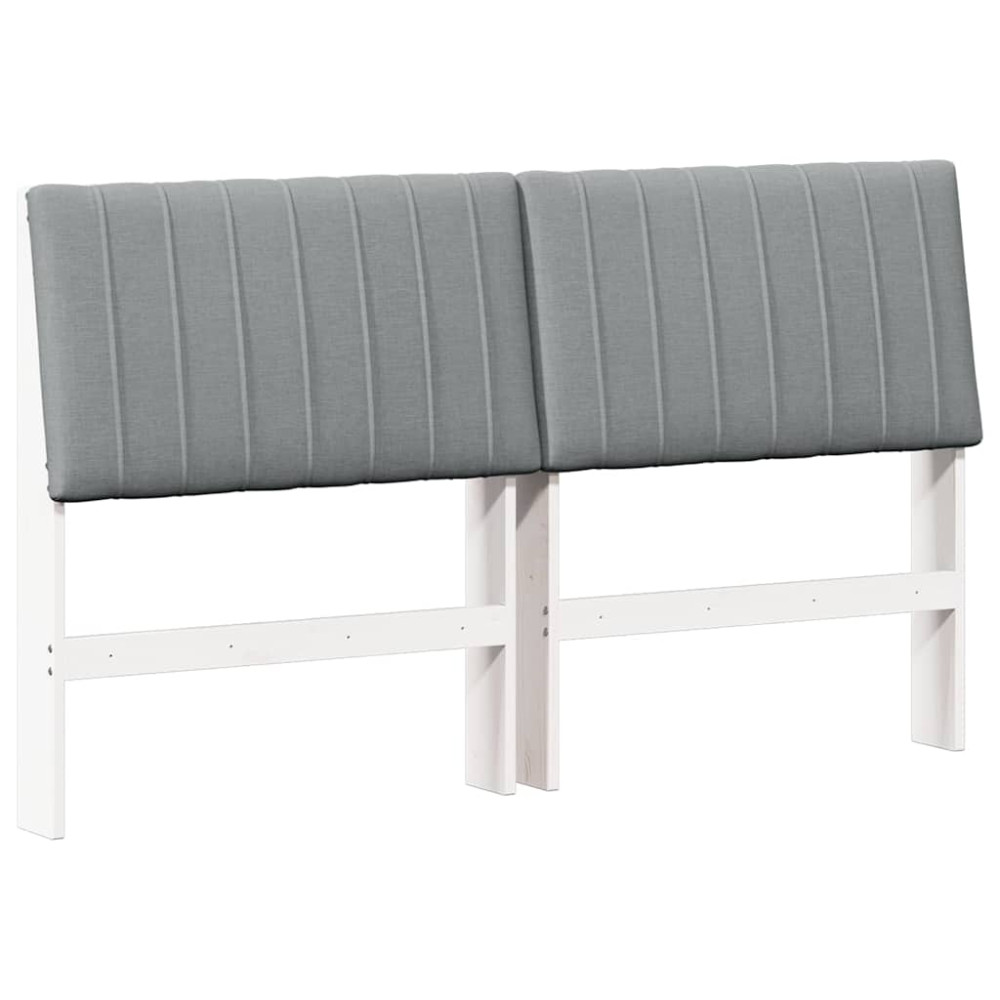 Produktbild för Klädd sänggavel Ljusgrå 160 cm Massiv furu