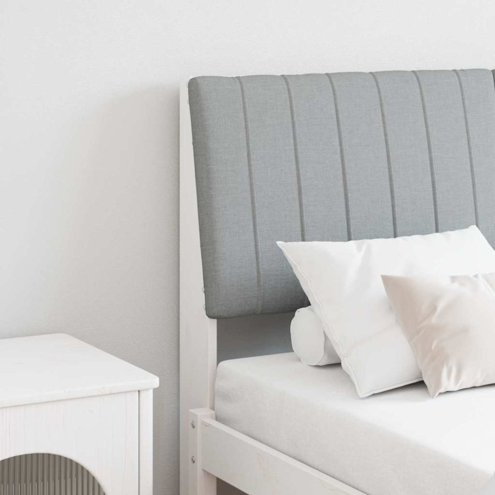 Produktbild för Klädd sänggavel Ljusgrå 135 cm Massiv furu