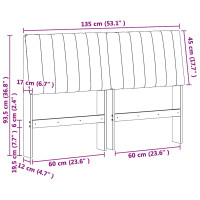 Produktbild för Klädd sänggavel Ljusgrå 135 cm Massiv furu