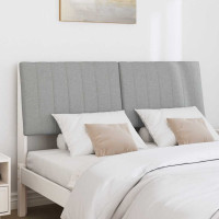 Produktbild för Klädd sänggavel Ljusgrå 135 cm Massiv furu
