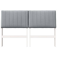 Produktbild för Klädd sänggavel Ljusgrå 135 cm Massiv furu