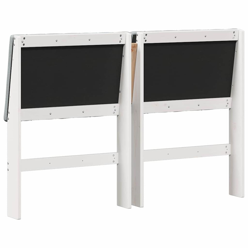 Produktbild för Klädd sänggavel Ljusgrå 135 cm Massiv furu