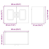Produktbild för Diskmaskin panel Kalmar Svart 60 x 31 x 40 cm Konstruerat trä