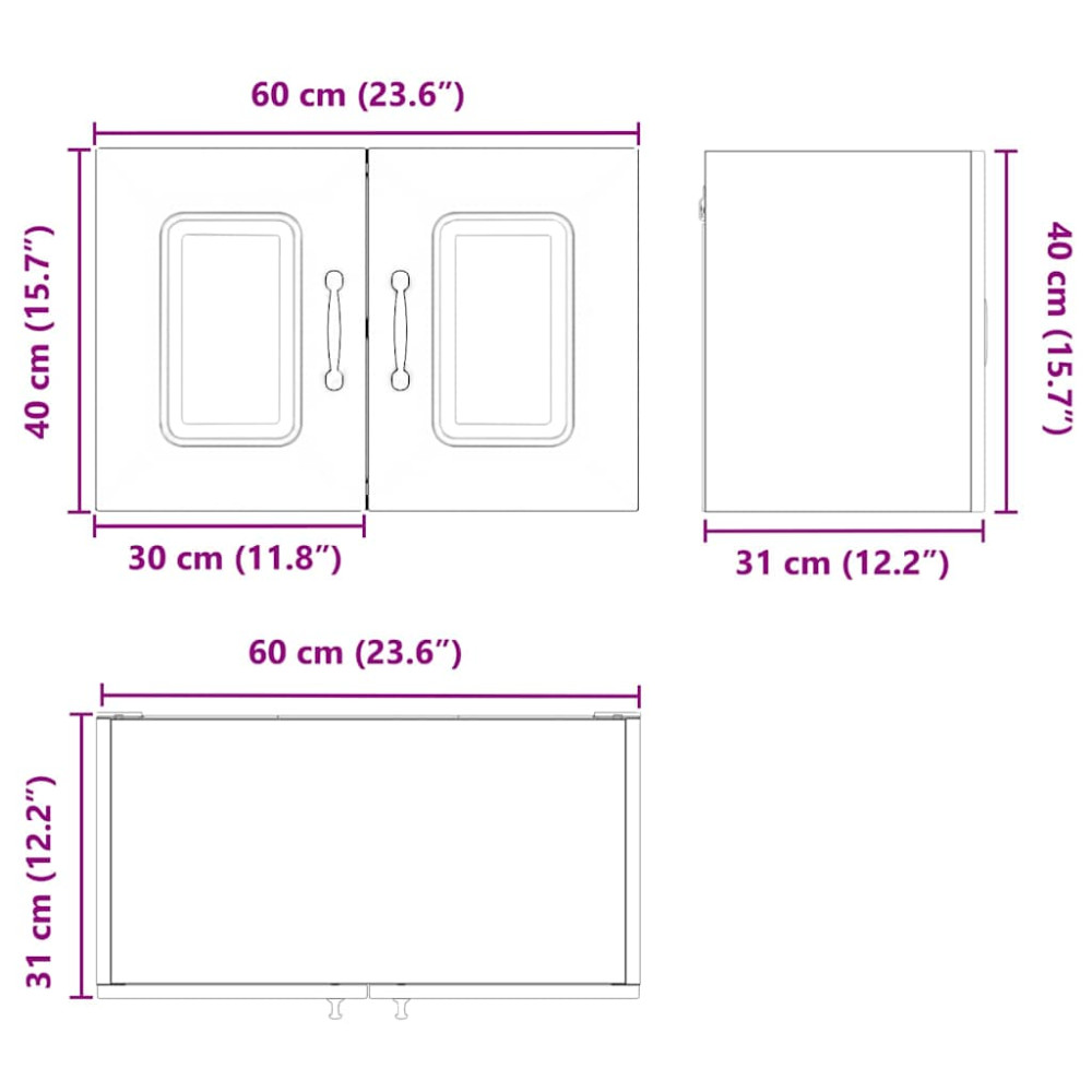 Produktbild för Diskmaskin panel Kalmar Sonoma-ek 60 x 31 x 40 cm