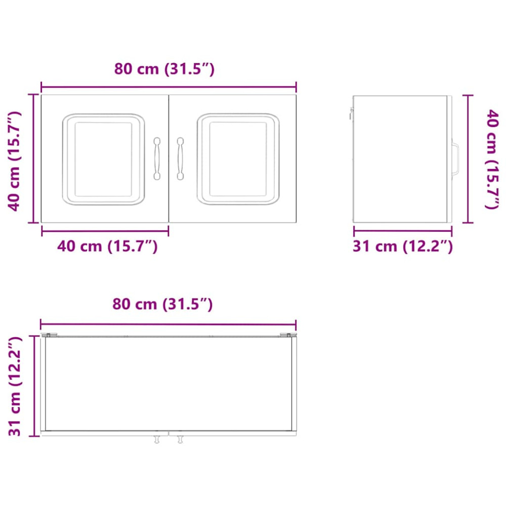 Produktbild för Diskmaskin panel Kalmar Gammalt trä 80 x 31 x 40 cm