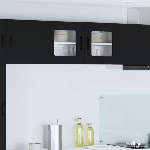 vidaXL Diskmaskin panel Kalmar Svart 80 x 31 x 40 cm Konstruerat trä