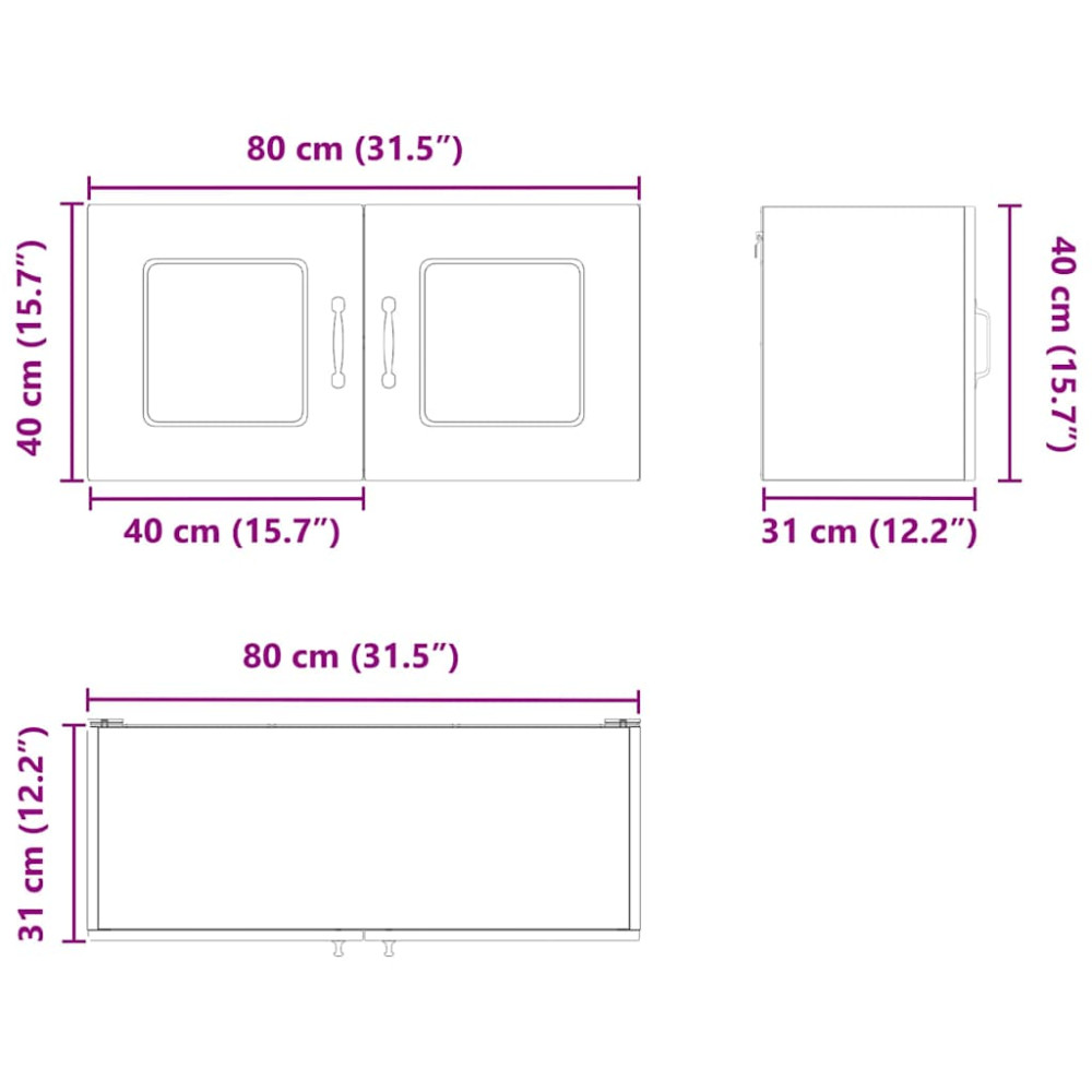 Produktbild för Diskmaskin panel Kalmar Rökt ek 80 x 31 x 40 cm Konstruerat trä