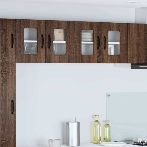 vidaXL Diskmaskin panel Kalmar 2 pcs Brun Ek 60 x 31 x 40 cm
