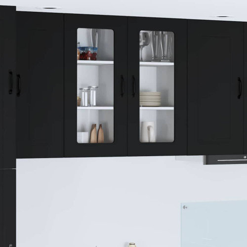 vidaXL Diskmaskin panel Kalmar 2 pcs Svart 40 x 31 x 80 cm