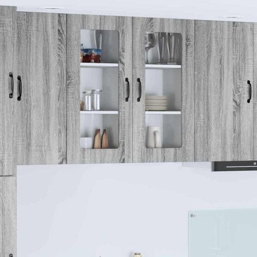 vidaXL Diskmaskin panel Kalmar 2 pcs Grå Sonoma 40 x 31 x 80 cm