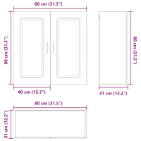 Produktbild för Diskmaskin panel Kalmar Betonggrå 80 x 31 x 80 cm